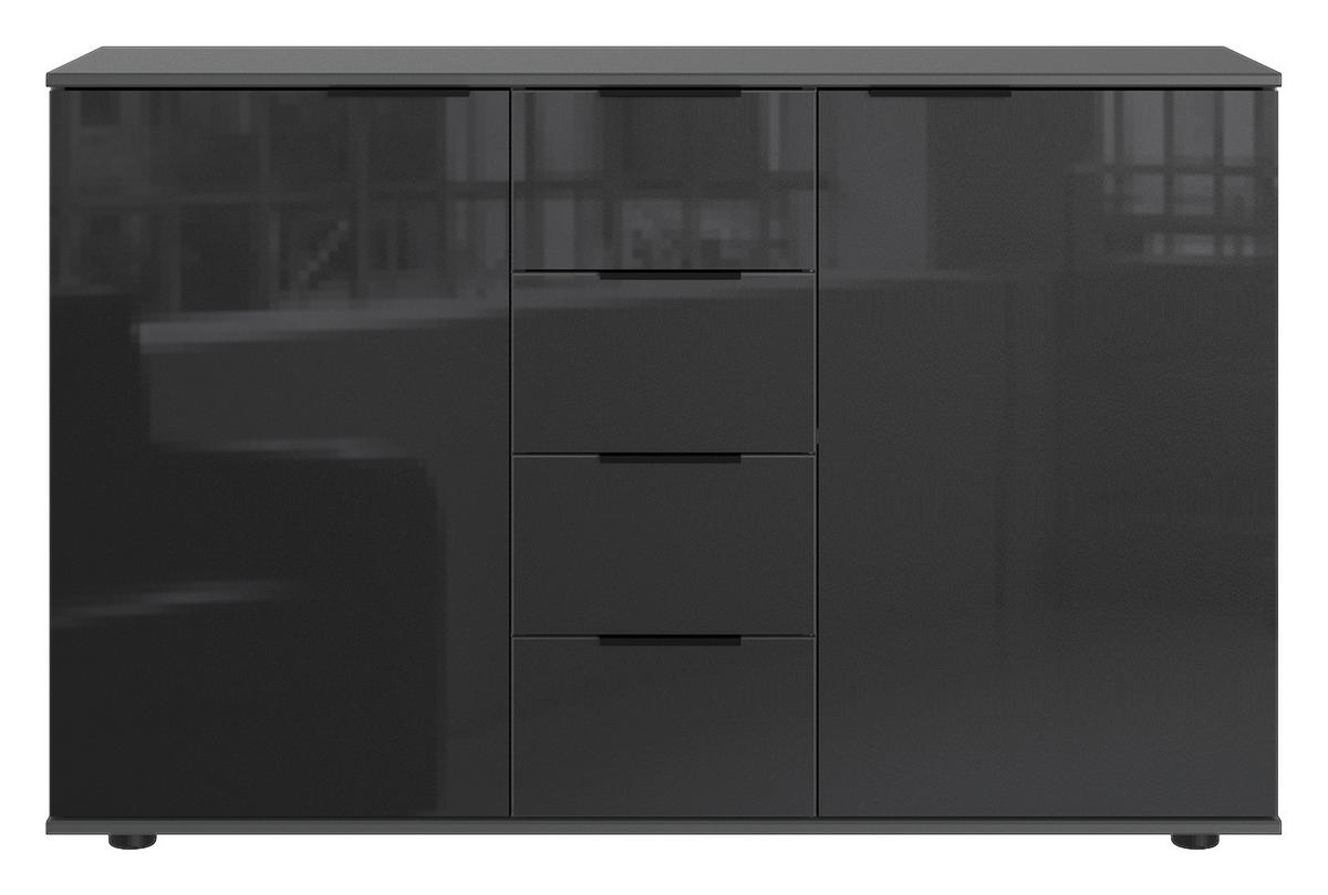 Kombikommode Barcelona Graphit B/H/T: ca. 130x83x41 cm Barcelona - schwarz/Graphit (130,00/83,00/41,00cm)