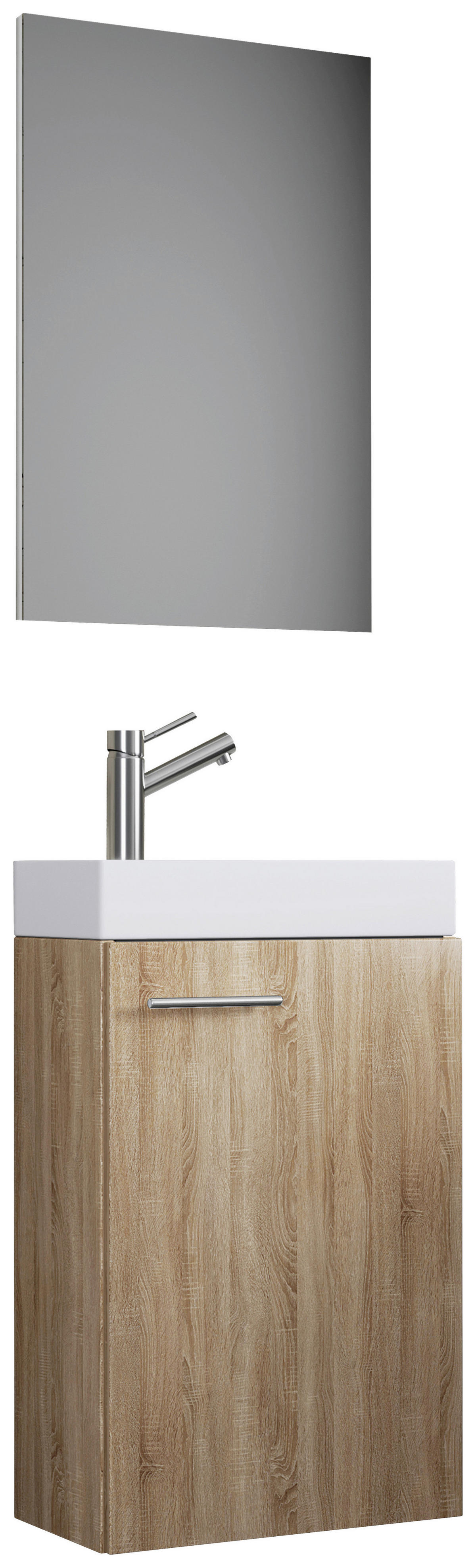 Waschplatz 3tlg-Slito Eiche Sonoma Nachbildung B/H/T: ca. 41x130x22 cm 3tlg-Slito - Eiche (41,00/130,00/22,00cm) - VCM Möbel