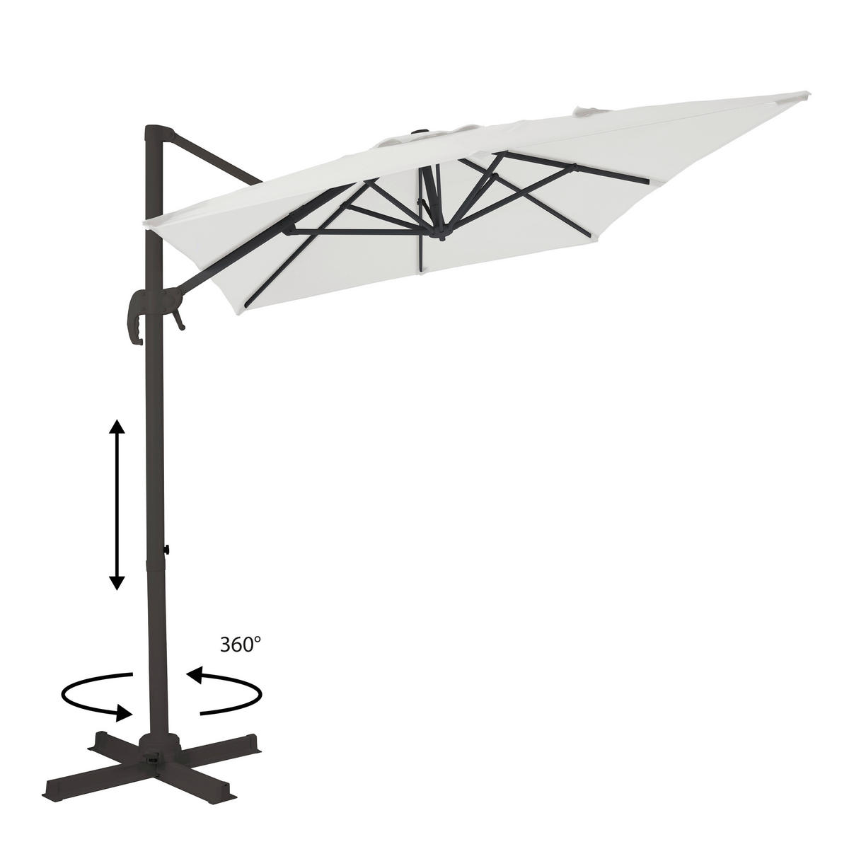AXI Outdoor Living Ampelschirm Coco beige Metall B/H/L: ca. 200x245x300 cm Coco - beige/anthrazit (300,00/200,00/245,00cm) - AXI Outdoor Living