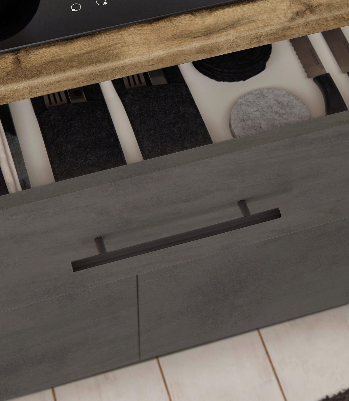 Küchenblock Style Style B/T: ca. 260x60 cm Style - schwarz (260,00/60,00cm)