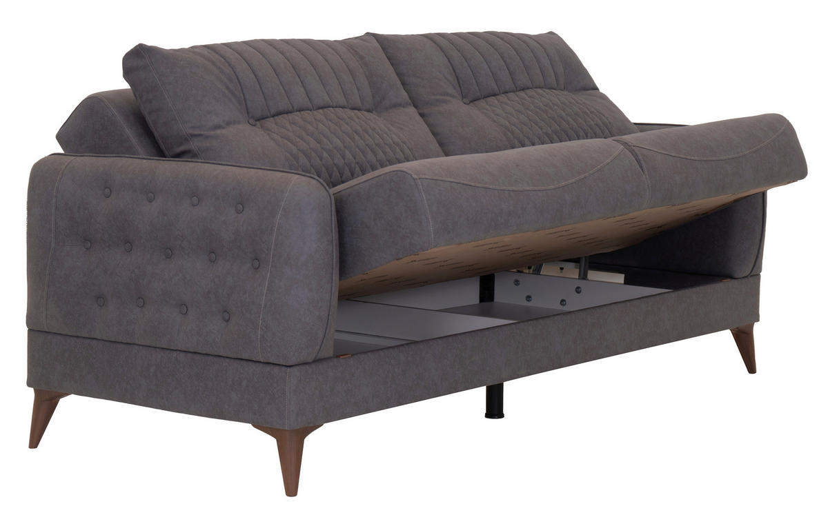 Sofa 3-2-1 Mislina blaugrau Microfaser Mislina - braun/blaugrau