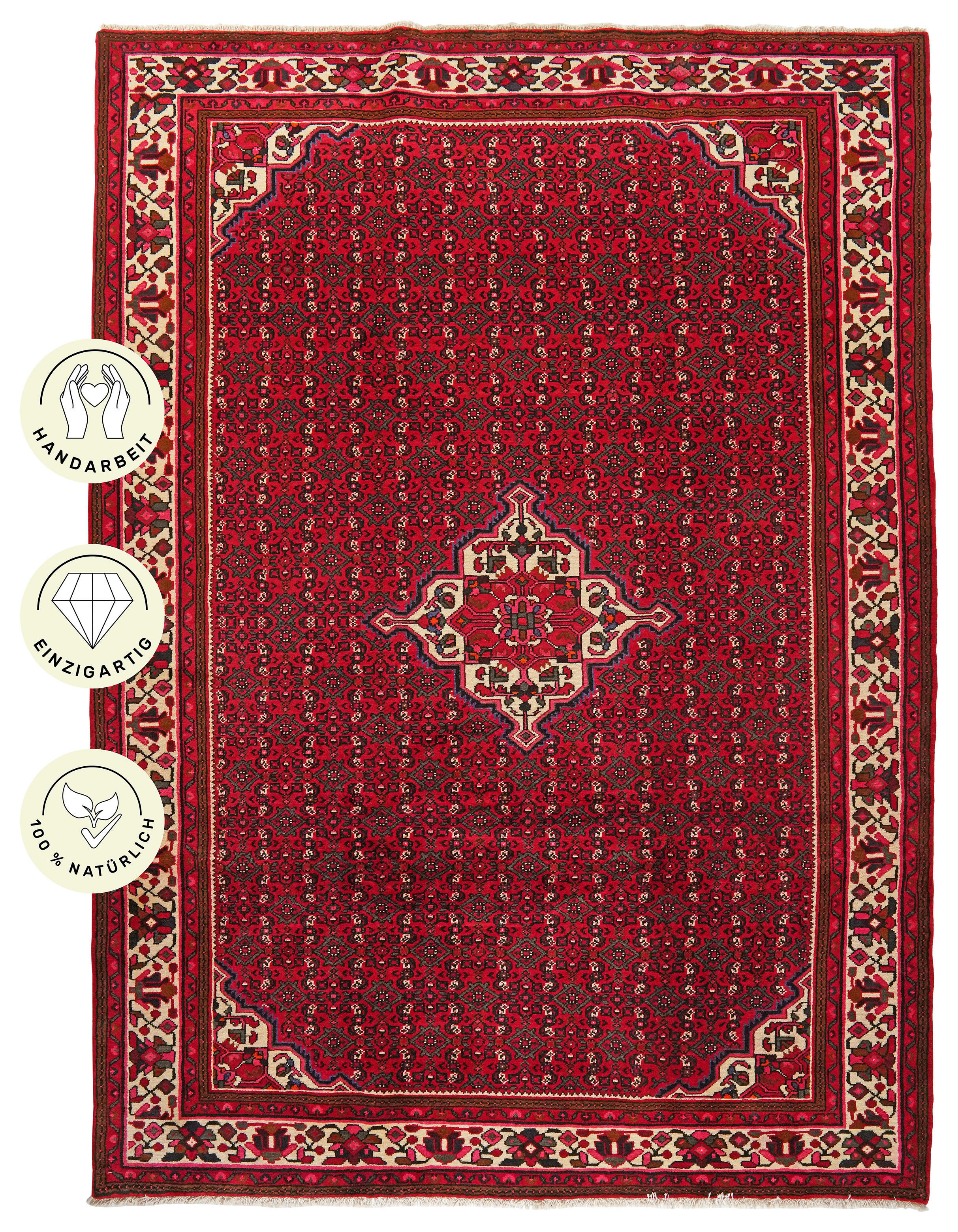 PersaTepp Teppich Hosseinabad rot B/L: ca. 212x295 cm Hosseinabad - rot (212,00/295,00cm) - PersaTepp