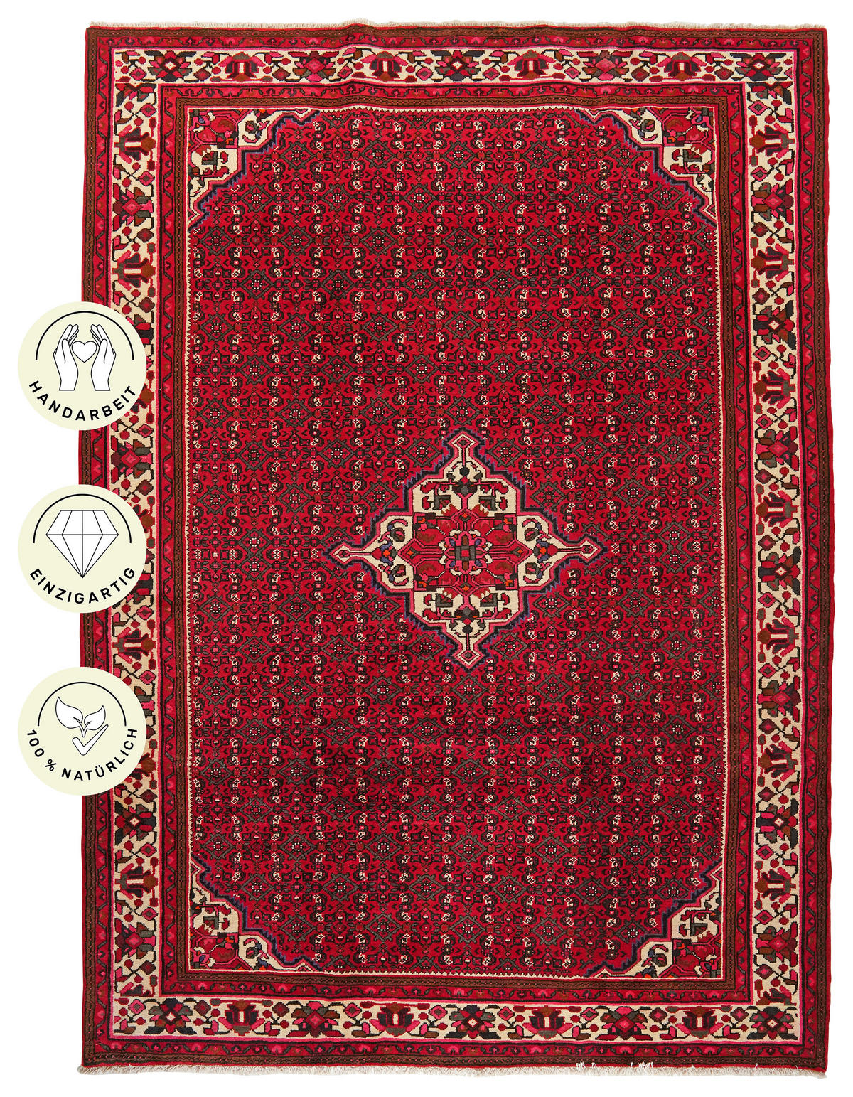 PersaTepp Teppich Hosseinabad rot B/L: ca. 212x295 cm Hosseinabad - rot (212,00/295,00cm) - PersaTepp