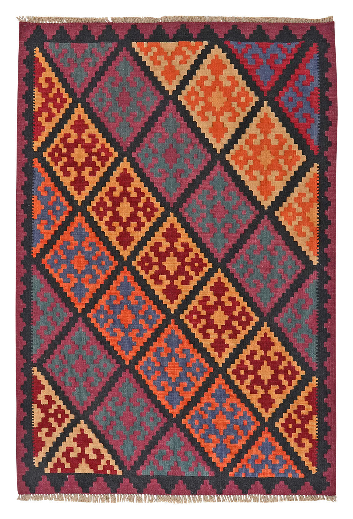 PersaTepp Teppich Kelim Gashgai bunt B/L: ca. 126x189 cm Kelim Gashgai - bunt (126,00/189,00cm) - PersaTepp