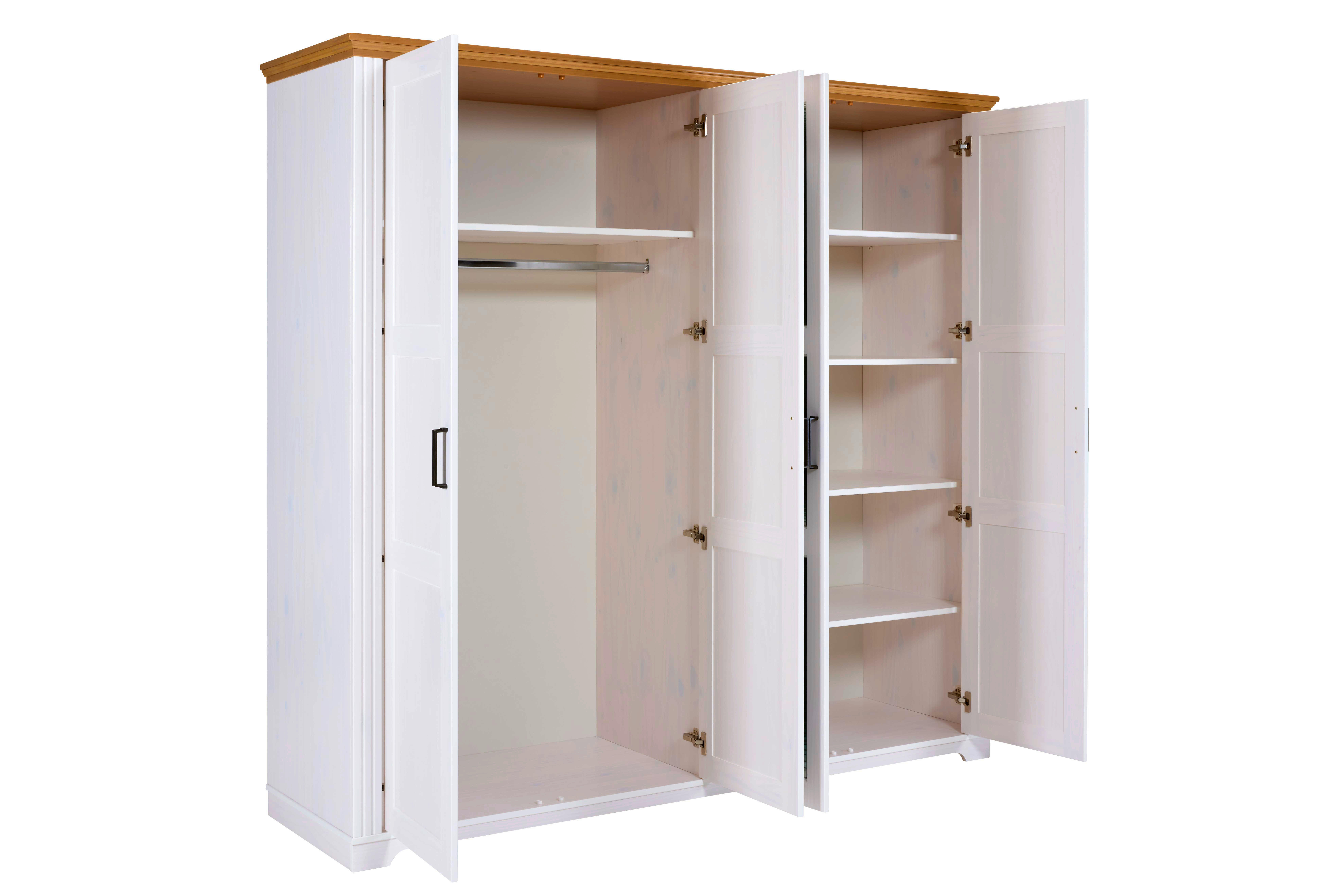 Kleiderschrank Maluno weiß B/H/L: ca. 64x208x215,6 cm Maluno - weiß (215,60/64,00/208,00cm) - Inter Link