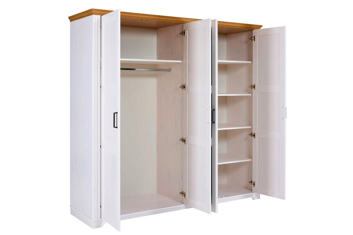 Kleiderschrank Maluno weiß B/H/L: ca. 64x208x215,6 cm Maluno - weiß (215,60/64,00/208,00cm) - Inter Link