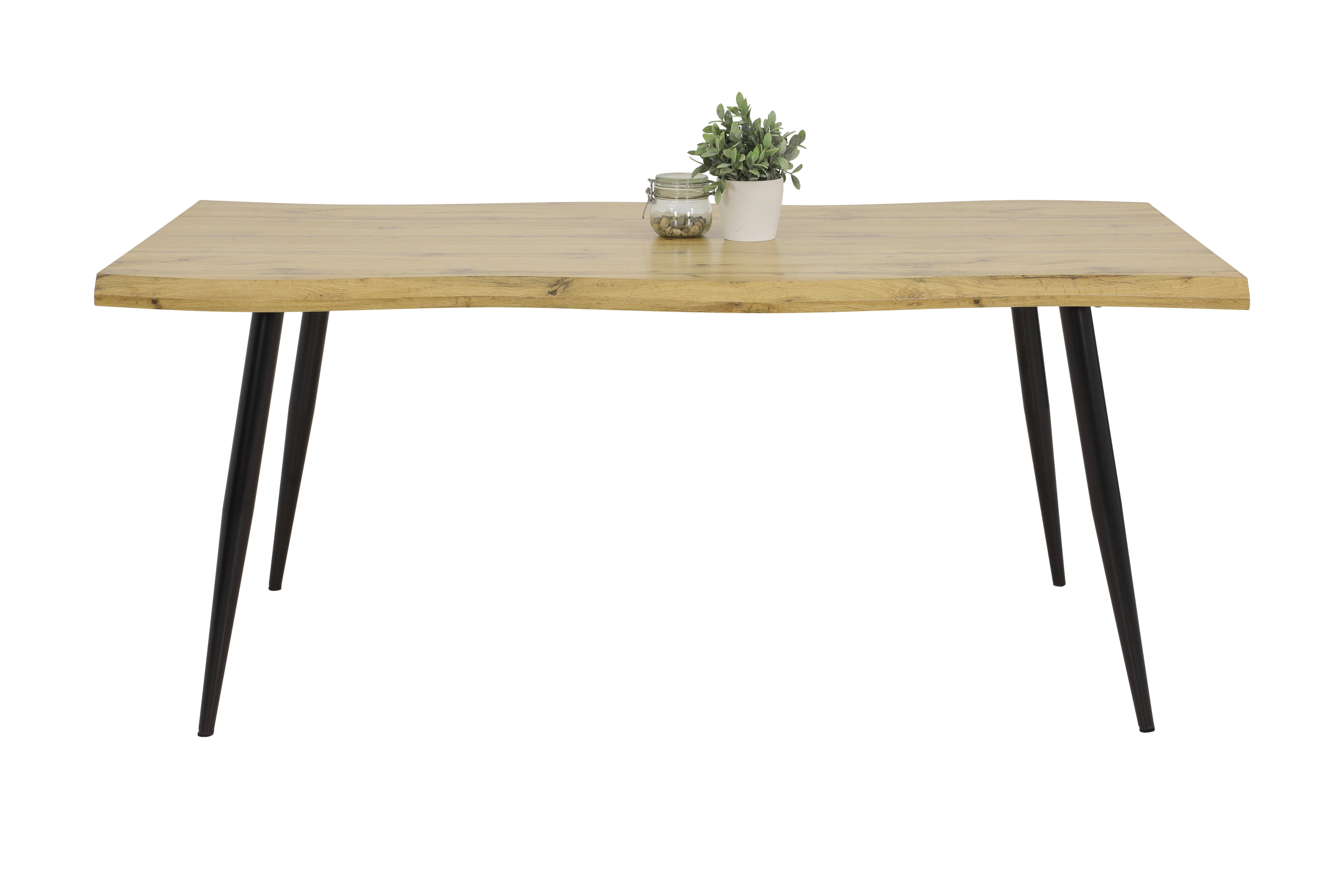 Esstisch GABI I T Eiche Wildeiche Nachbildung B/H/T: ca. 180x76x100 cm GABI I T - Eiche/schwarz (180,00/76,00/100,00cm) - Hela