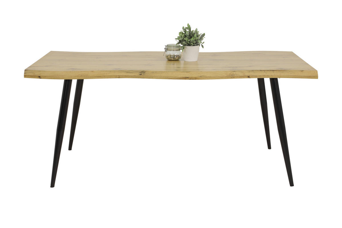 Esstisch GABI I T Eiche Wildeiche Nachbildung B/H/T: ca. 180x76x100 cm GABI I T - Eiche/schwarz (180,00/76,00/100,00cm) - Hela
