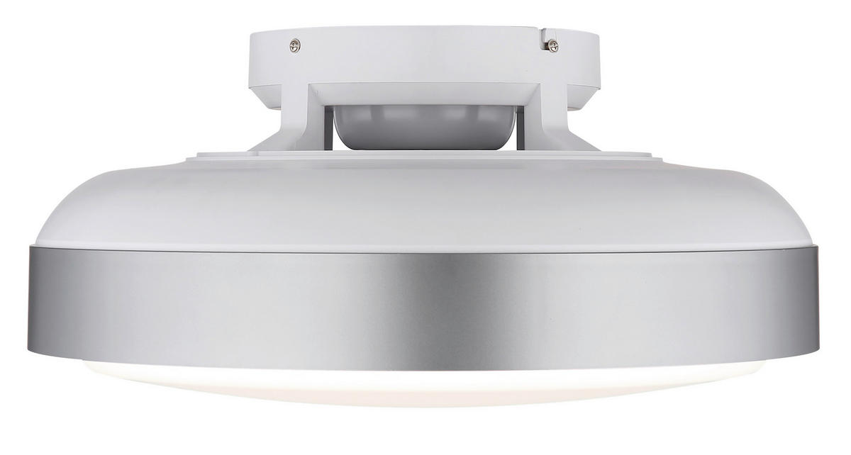 GLOBO LED-Deckenventilator Opal silber weiß Acryl Kunststoff H/D: ca. 20x45 cm 1 Brennstellen CARNEY - weiß/Opal (45,00/20,00cm) - GLOBO