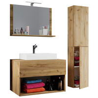Waschplatz 4tlg-Lendas weiß Eiche Honig Nachbildung B/H/T: ca. 60x52x52 cm 4tlg-Lendas - Eiche/weiß (60,00/52,00/52,00cm) - VCM Möbel