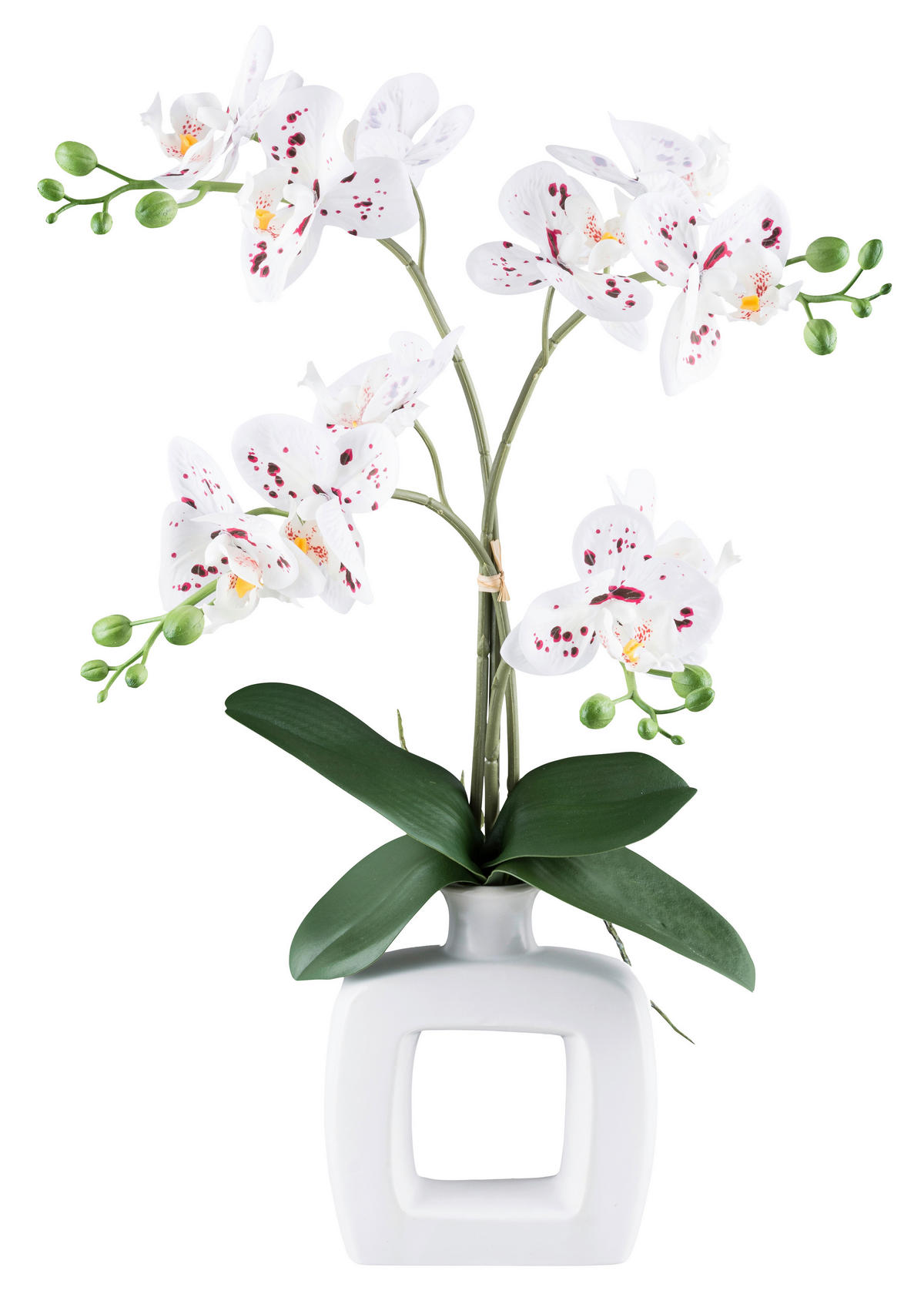 Kunstpflanze Phalaenopsis weiß Kunststoff B/H/L: ca. 16x42x17 cm Phalaenopsis - weiß/rot (17,00/16,00/42,00cm)