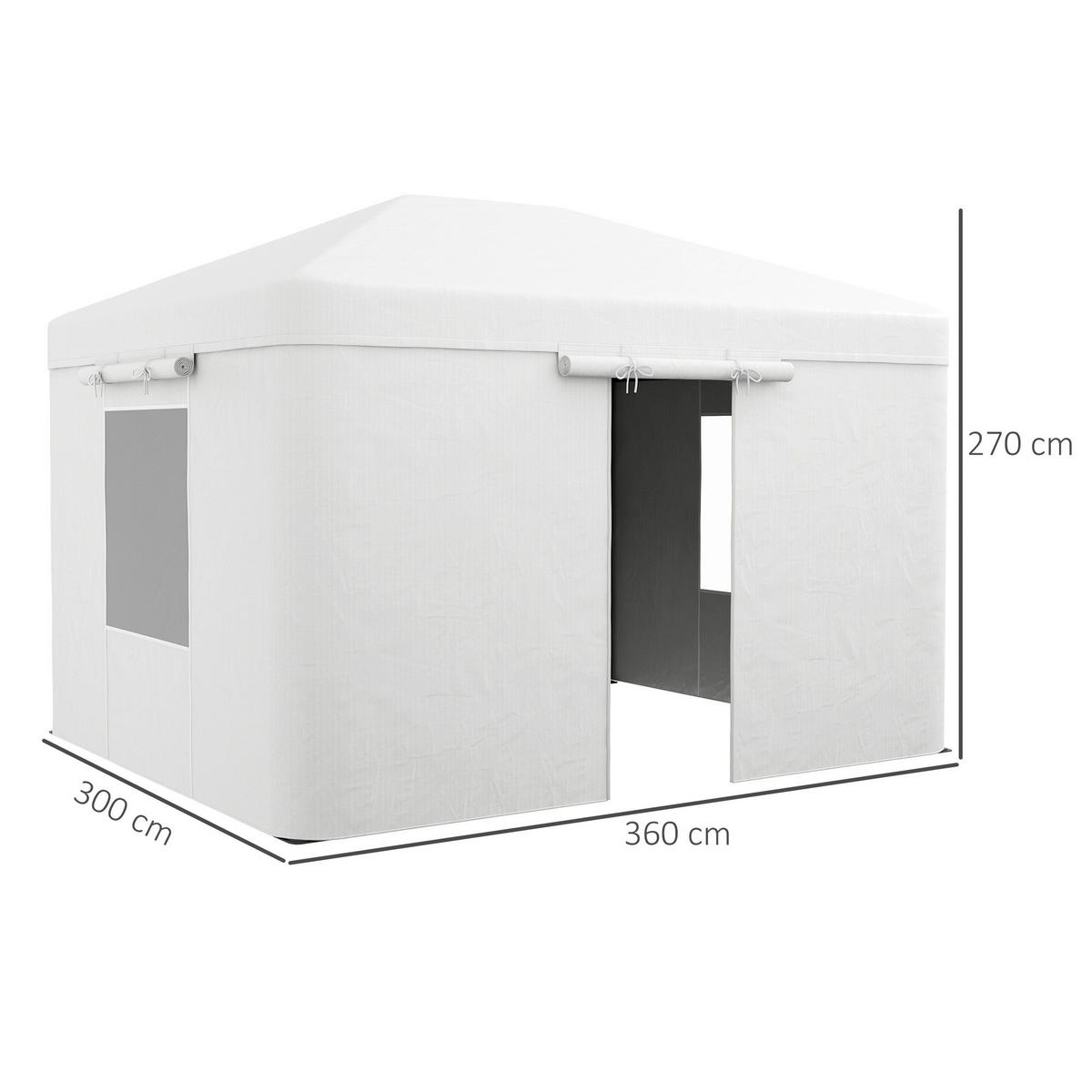 Outsunny Pavillon-Abdeckung 3,6x3m weiß Kunststoff B/H/L: ca. 300x270x360 cm Pavillon-Abdeckung 3,6x3m - weiß (360,00/300,00/270,00cm) - Outsunny