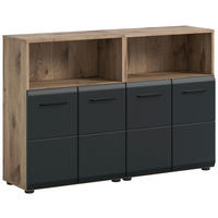 Badezimmer-Set Ice Nox Oak Nachbildung schwarz matt B/H/T: ca. 120x80x30 cm Ice - schwarz (120,00/80,00/30,00cm) - xonox.home