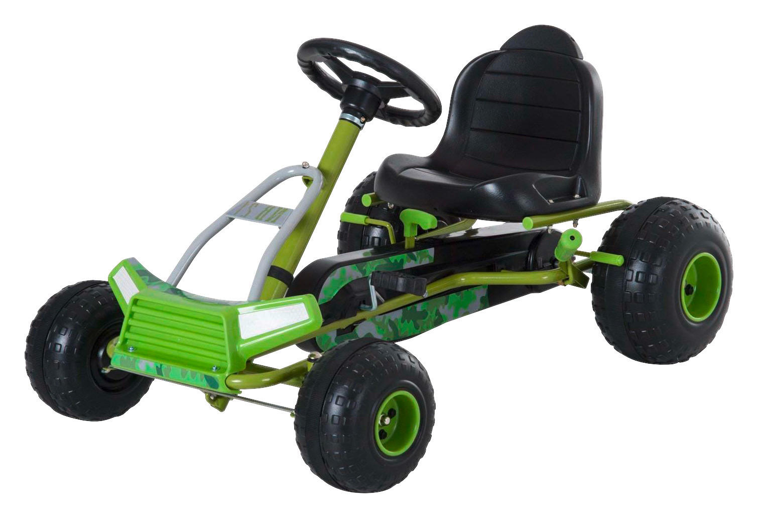 HOMCOM Kinder-Tretauto grün B/H/L: ca. 66,5x57x95 cm Tretauto_mit_Handbremse - grün (95,00/66,50/57,00cm) - HOMCOM