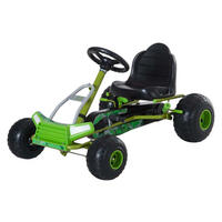 HOMCOM Kinder-Tretauto grün B/H/L: ca. 66,5x57x95 cm Tretauto_mit_Handbremse - grün (95,00/66,50/57,00cm) - HOMCOM