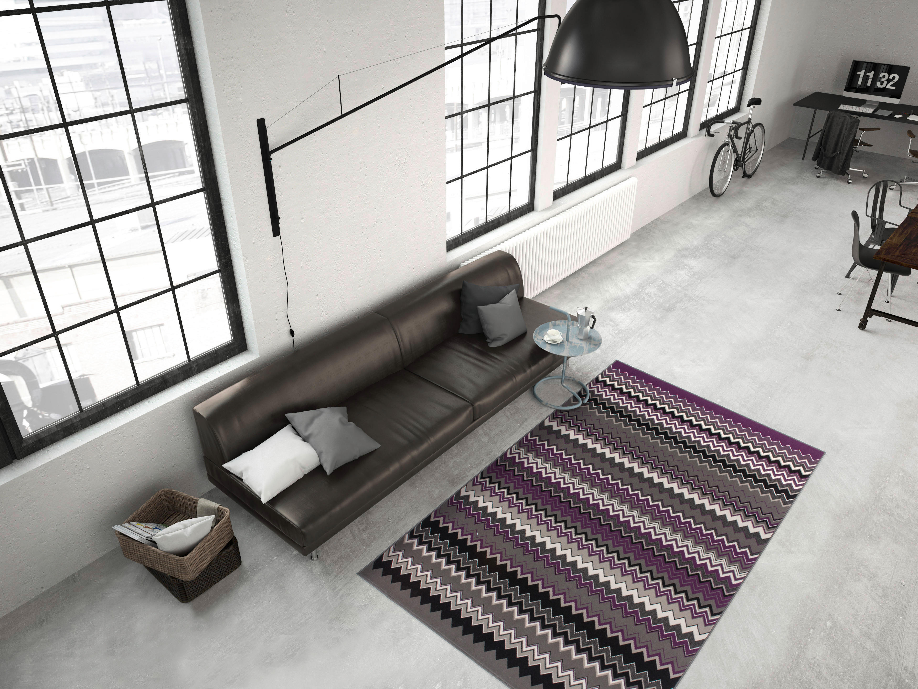 Kayoom Kurzflorteppich Now! 725 violett B/L: ca. 160x230 cm Now! 725 - mehrfarbig/violett (160,00/230,00cm) - Kayoom