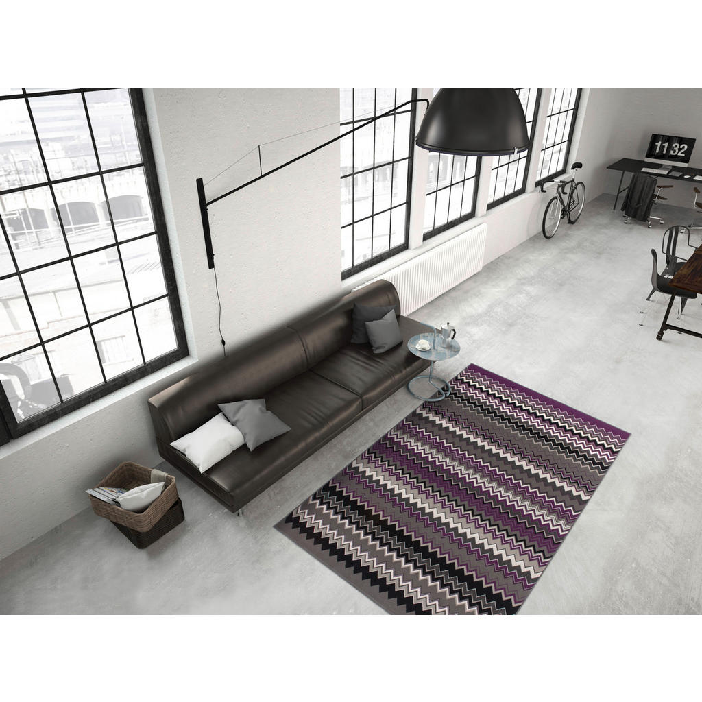 Thumbnail - Kayoom Kurzflorteppich Now! 725 violett B/L: ca. 160x230 cm