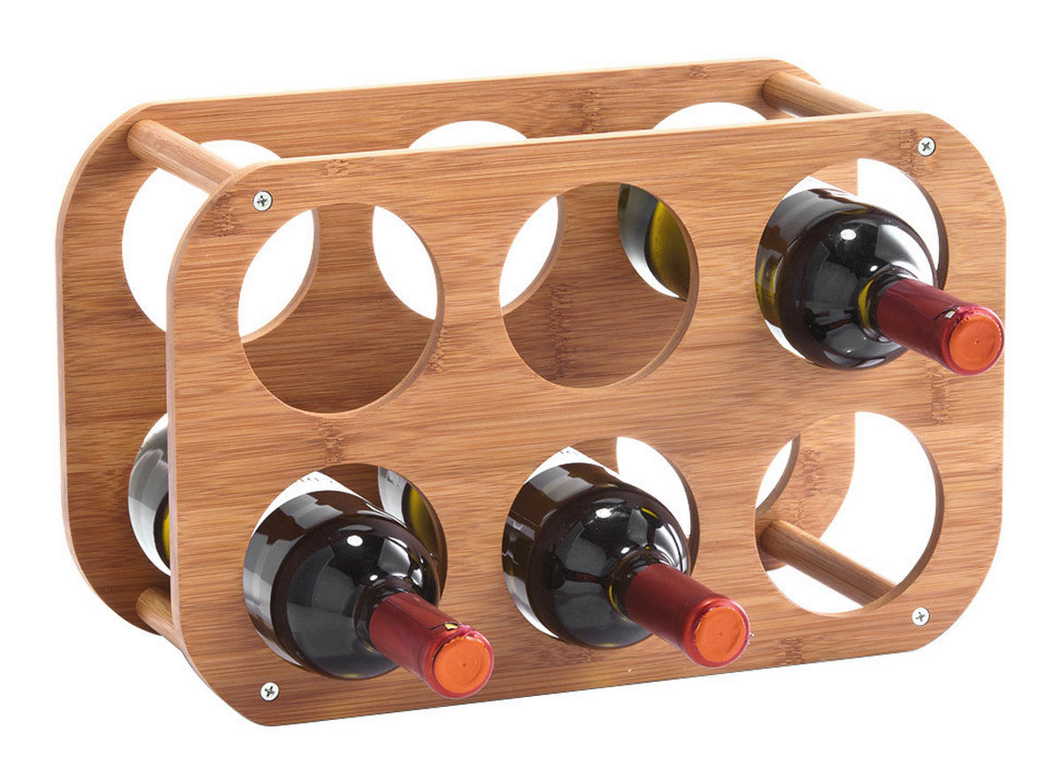 Zeller Weinregal für 6 Flaschen natur Bambus B/H/L: ca. 24x16x38 cm Weinregal_6_Flaschen - natur (38,00/24,00/16,00cm) - Zeller