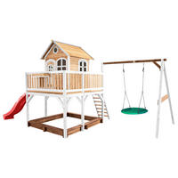 AXI Spielhaus Liam braun B/H/L: ca. 541x291x277 cm Liam - braun/weiß (277,00/541,00/291,00cm) - AXI