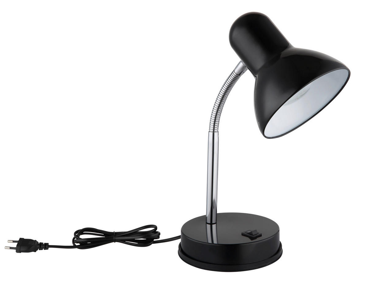 GLOBO Tischleuchte schwarz Kunststoff Metall B/H/L: ca. 15x20,5x15 cm E27 1 Brennstellen Tischleuchte-Basic - schwarz (15,00/15,00/20,50cm) - GLOBO