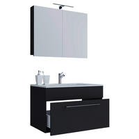 Waschplatz 3tlg-Badinos schwarz B/H/T: ca. 60x50x46 cm 3tlg-Badinos - schwarz (60,00/50,00/46,00cm) - VCM Möbel