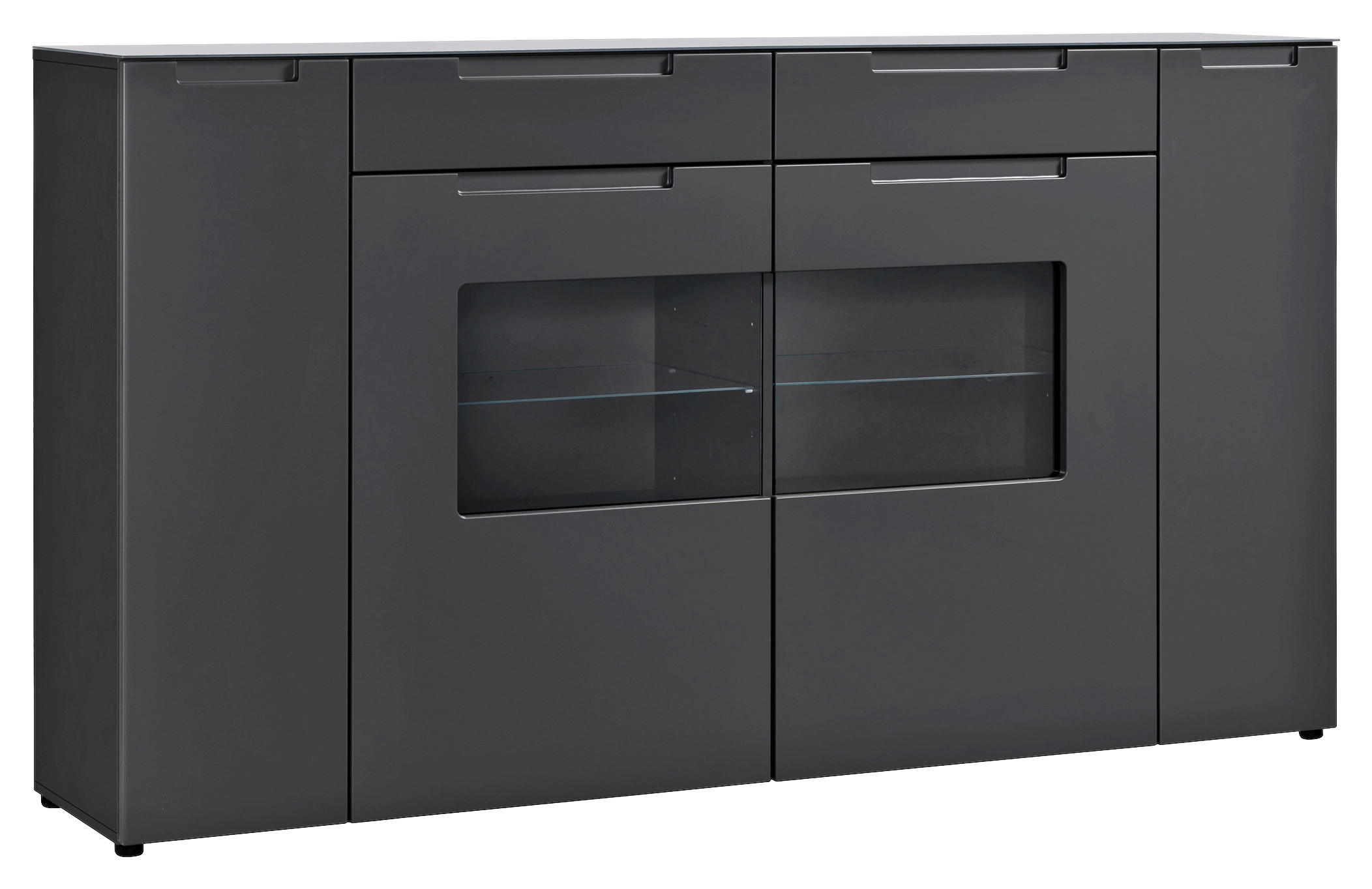 Highboard Mailand anthrazit matt MDF B/H/T: ca. 192x108x40 cm Mailand - anthrazit (192,00/108,00/40,00cm)