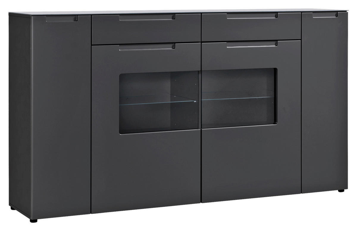 Highboard Mailand anthrazit matt MDF B/H/T: ca. 192x108x40 cm Mailand - anthrazit (192,00/108,00/40,00cm)