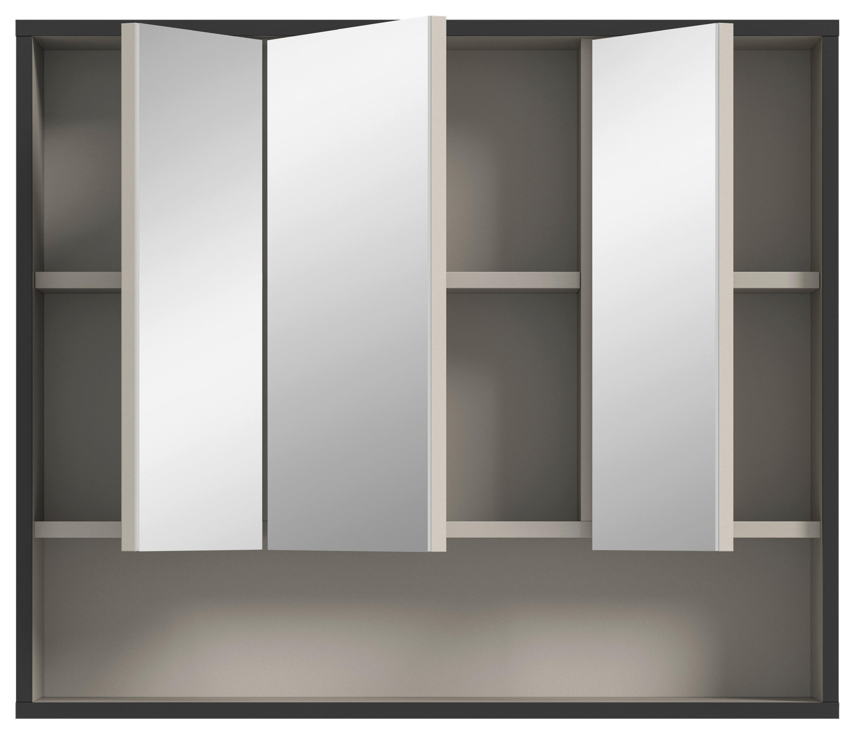 Spiegelschrank BAGNO schwarz Kaschmirgrau Nachbildung B/H/T: ca. 80x68x19 cm BAGNO - schwarz (80,00/68,00/19,00cm) - xonox.home