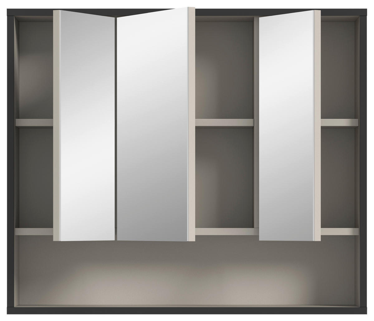 Spiegelschrank BAGNO schwarz Kaschmirgrau Nachbildung B/H/T: ca. 80x68x19 cm BAGNO - schwarz (80,00/68,00/19,00cm) - xonox.home