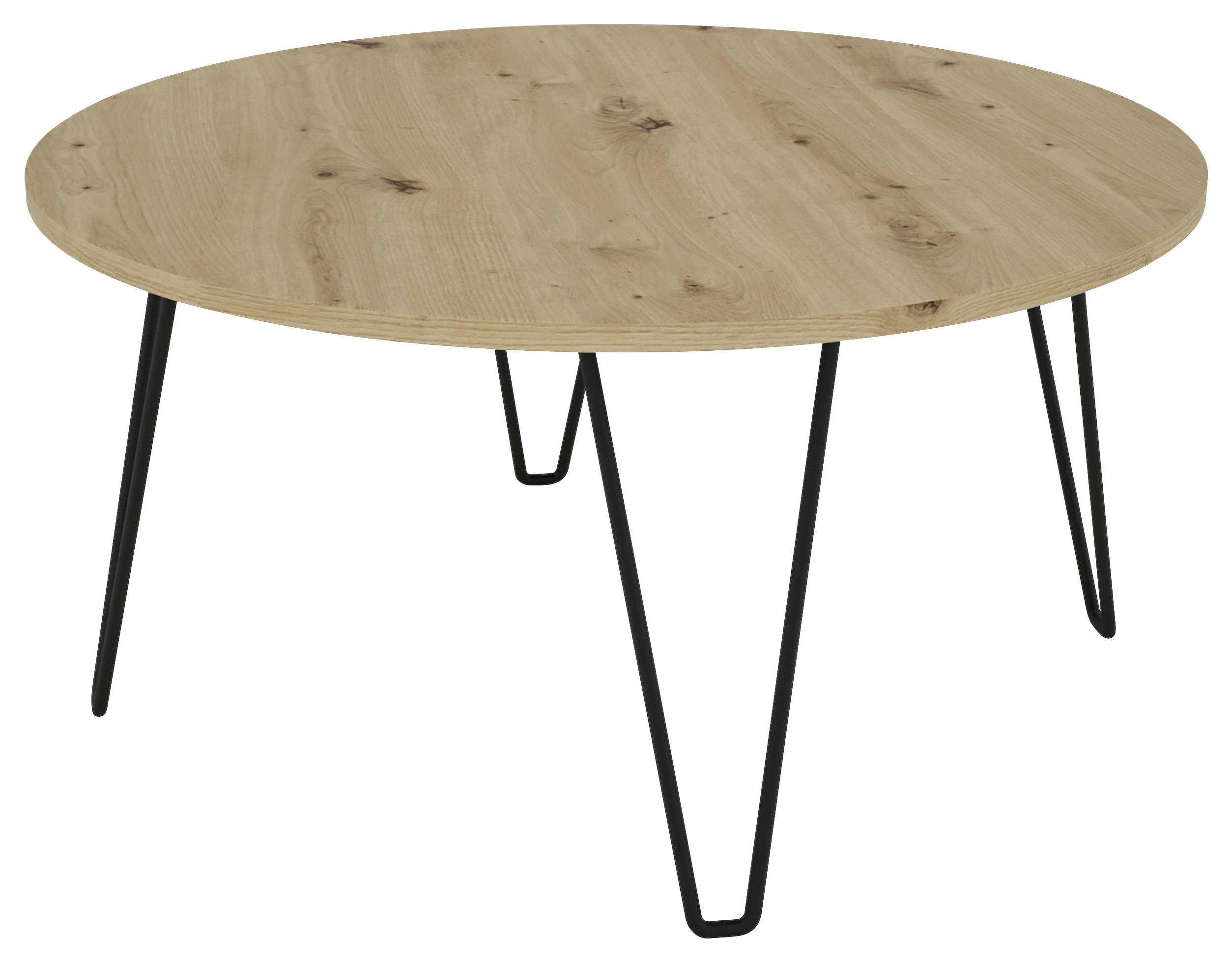 Couchtisch FLAIR Eiche Nachbildung schwarz pulverbeschichtet FLAIR - Eiche/schwarz - byLIVING