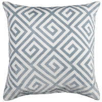 Dekokissen Flanell Flanellkissen_XL Mäander 60x60cm - weiß/grau (60,00/60,00cm)