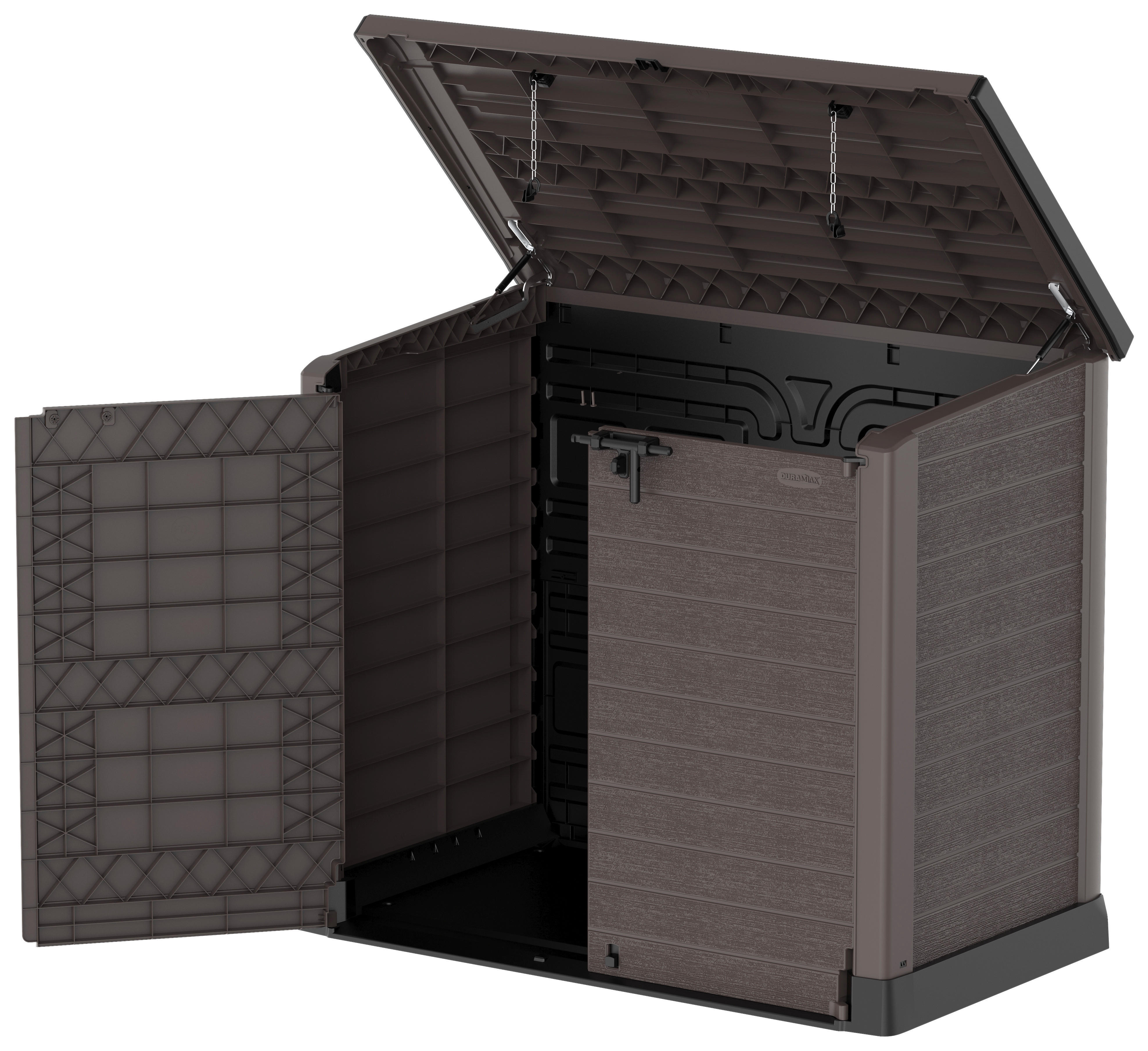 VCM Mülltonnenbox 2er StoreAway braun Kunststoff B/H/L: ca. 145x125x83 cm StoreAway - braun (83,00/145,00/125,00cm) - VCM