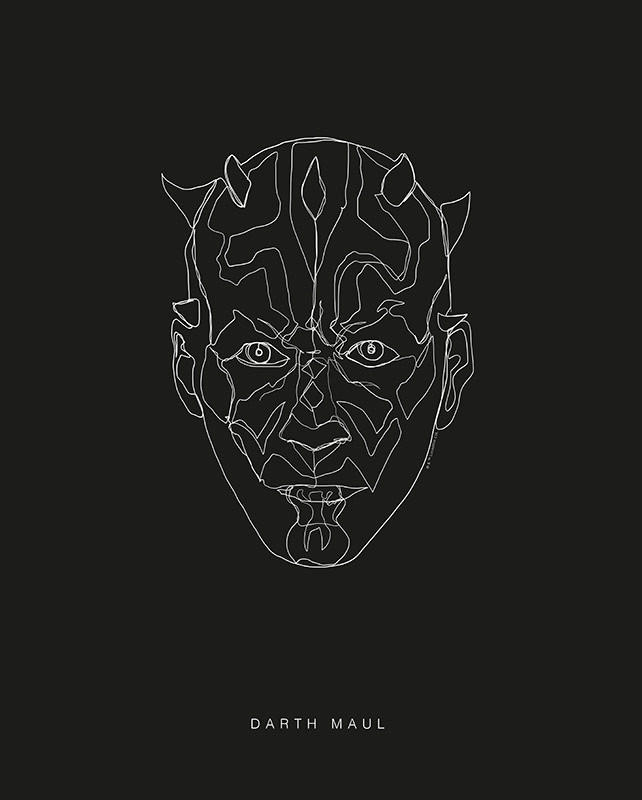 Komar Poster Star Wars Lines Dark Side Maul Star Wars B/L: ca. 40x50 cm günstig online kaufen