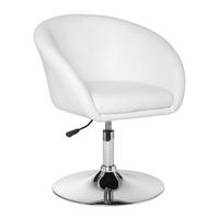 Drehstuhl weiß Chrom Kunstleder Metall Drehsessel - weiß/Chrom (62,00/72,00/55,00cm) - Amstyle