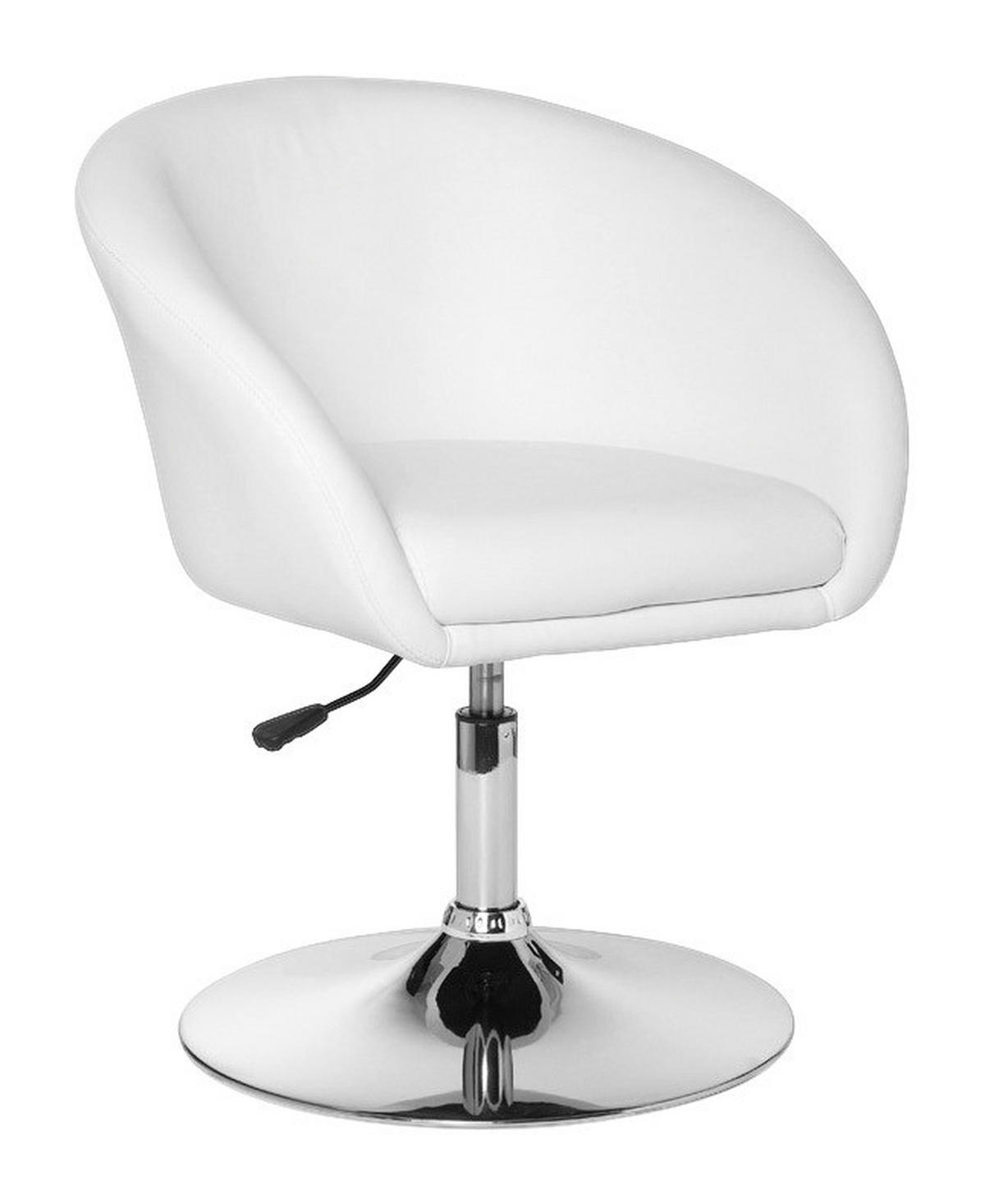 Drehstuhl weiß Chrom Kunstleder Metall Drehsessel - weiß/Chrom (62,00/72,00/55,00cm) - Amstyle