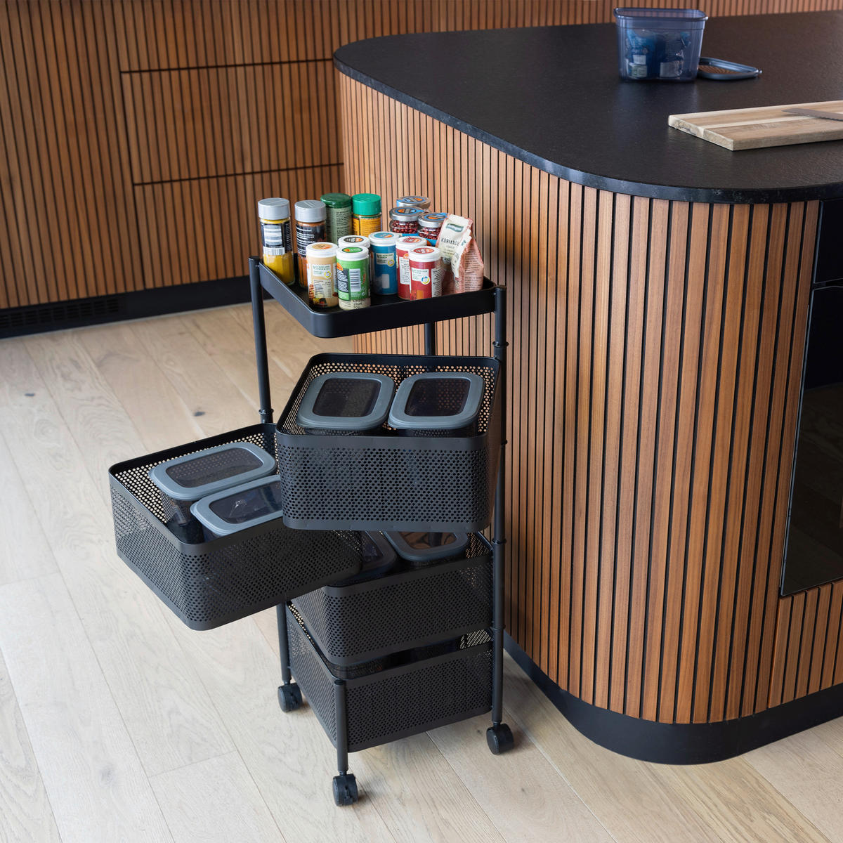 Küchentrolley Küchentrolley_4_Ebenen - schwarz (27,00/27,00/77,00cm)