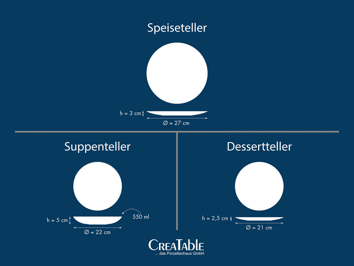 CreaTable Tafelservice Sea Breeze blau Steinzeug 18 tlg. Sea Breeze - blau - CreaTable