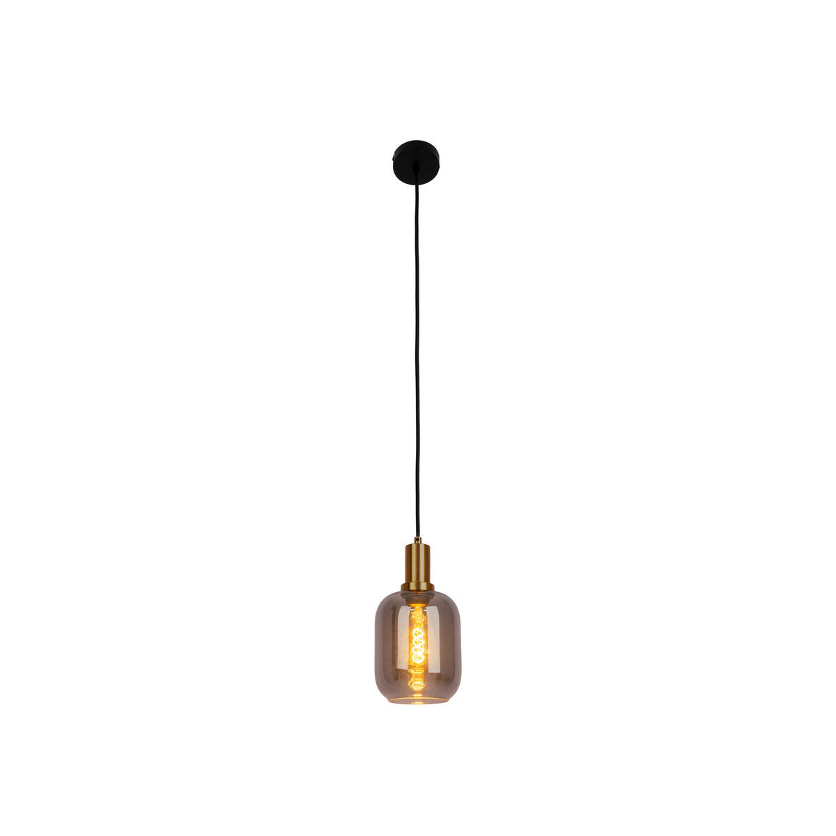 Näve Leuchten Pendelleuchte schwarz Metall Glas B/H/T/D: ca. 21,2x150x21,2x21,2 cm E27 1 Brennstellen FUMO - schwarz (21,20/150,00/21,20cm) - Näve Leuchten
