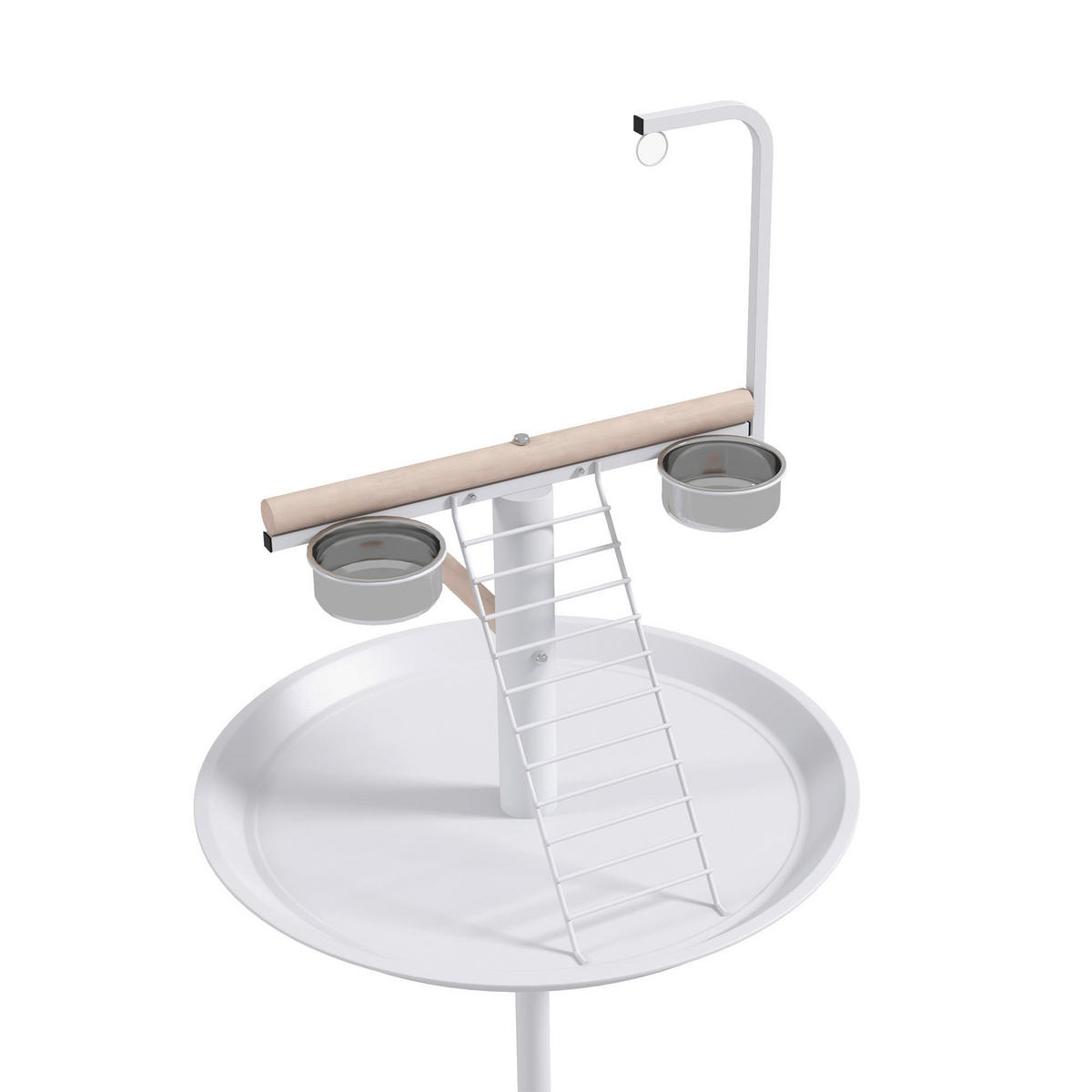 PawHut Vogelstange weiß Holz B/H/L: ca. 60x138x60 cm Vogelstange - weiß (60,00/60,00/138,00cm) - PawHut