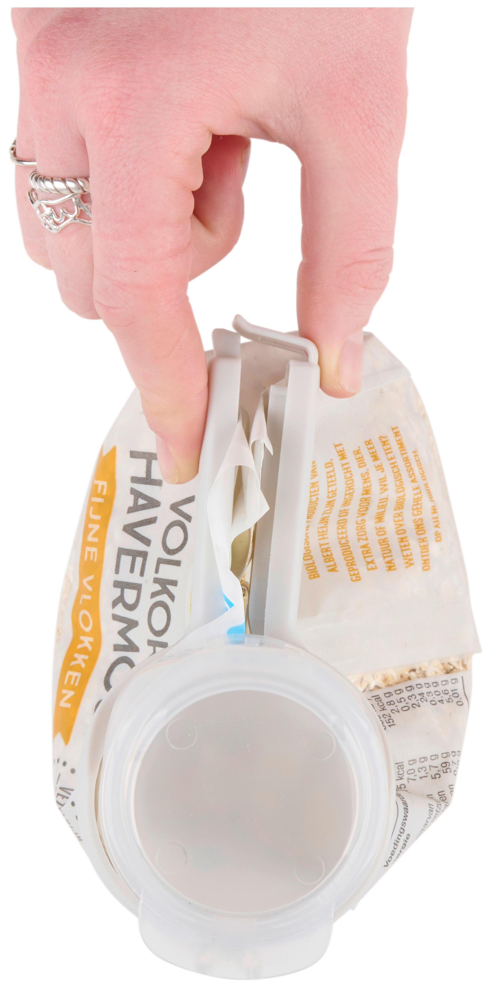 Grundig Küchenhelfer grau Kunststoff B/H/L: ca. 5,8x13x4,5 cm Verschlussclips_2erSet - grau (4,50/5,80/13,00cm) - Grundig