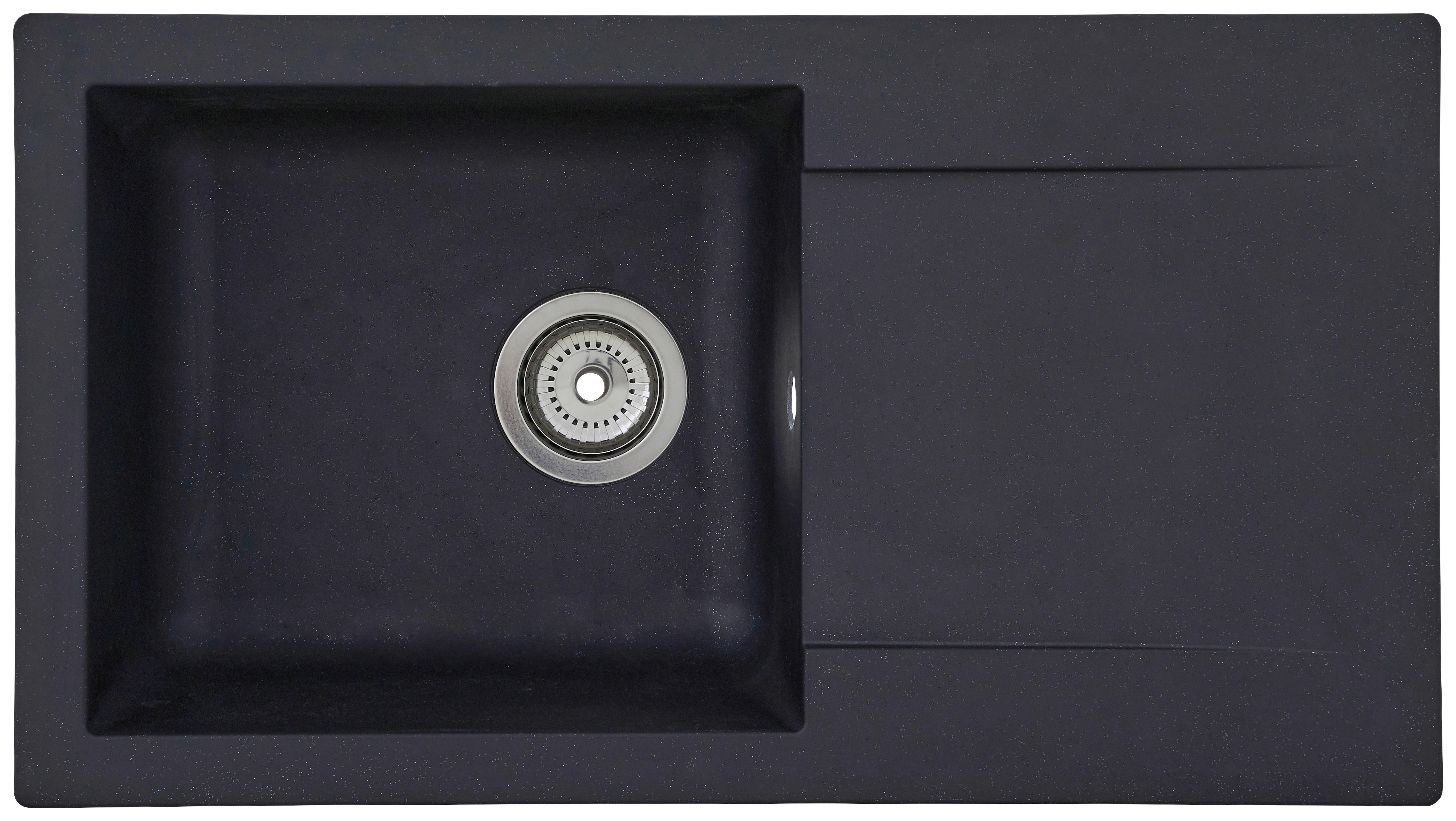Respekta Einbauspüle Denver 78 x 44 S schwarz Mineralite B/H/T: ca. 78x17x43,5 cm Denver 78 x 44 S - schwarz (78,00/17,00/43,50cm) - Respekta