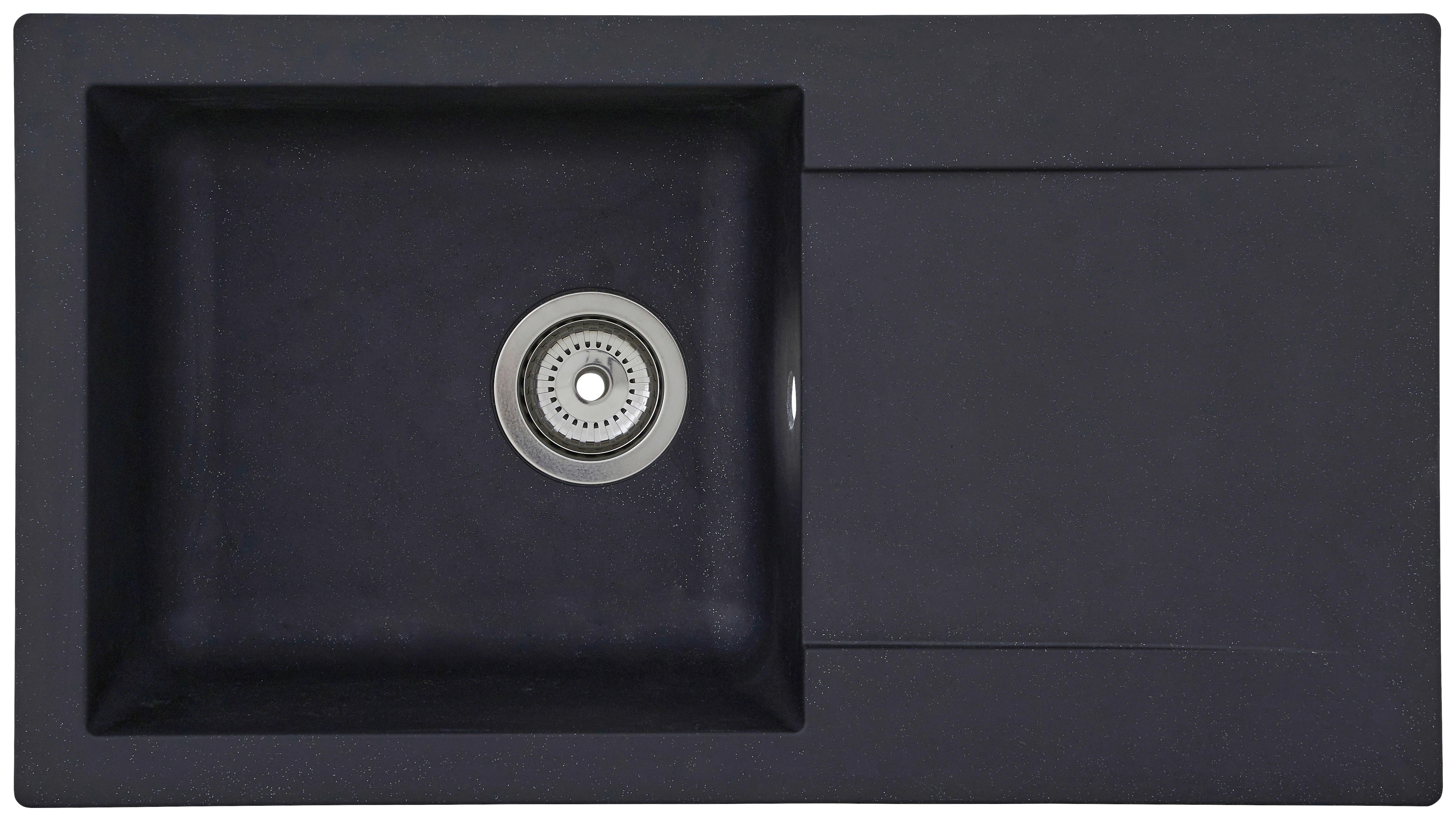 Respekta Einbauspüle Denver 78 x 44 S schwarz Mineralite B/H/T: ca. 78x17x43,5 cm
