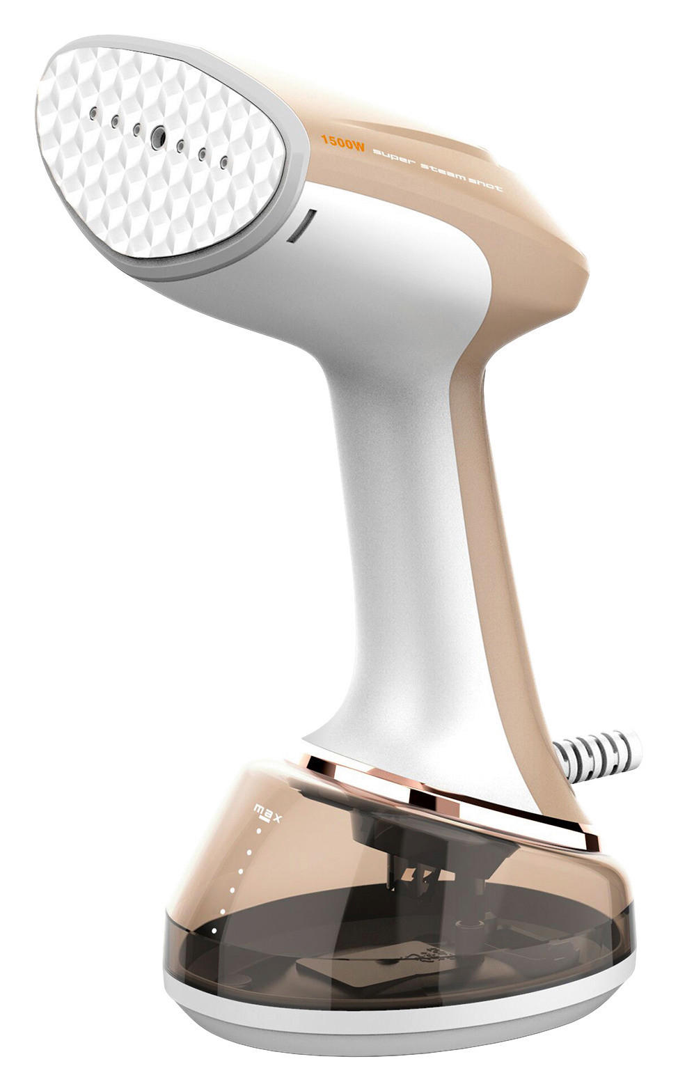 Emerio Dampfbügler SB-130292 beige weiß B/H/L: ca. 11,2x27x15,2 cm Dampfbürste SB-130292 - beige/weiß (15,20/11,20/27,00cm) - Emerio