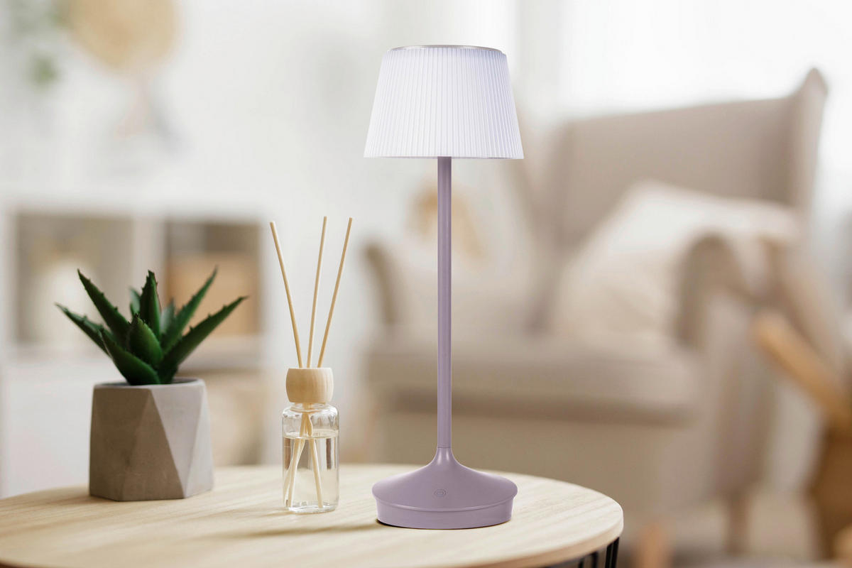 LED-Solar-Tischleuchte violett Kunststoff Metall B/H/T/D: ca. 13x38x13x13 cm EMMI - violett (13,00/38,00/13,00cm) - Näve Leuchten
