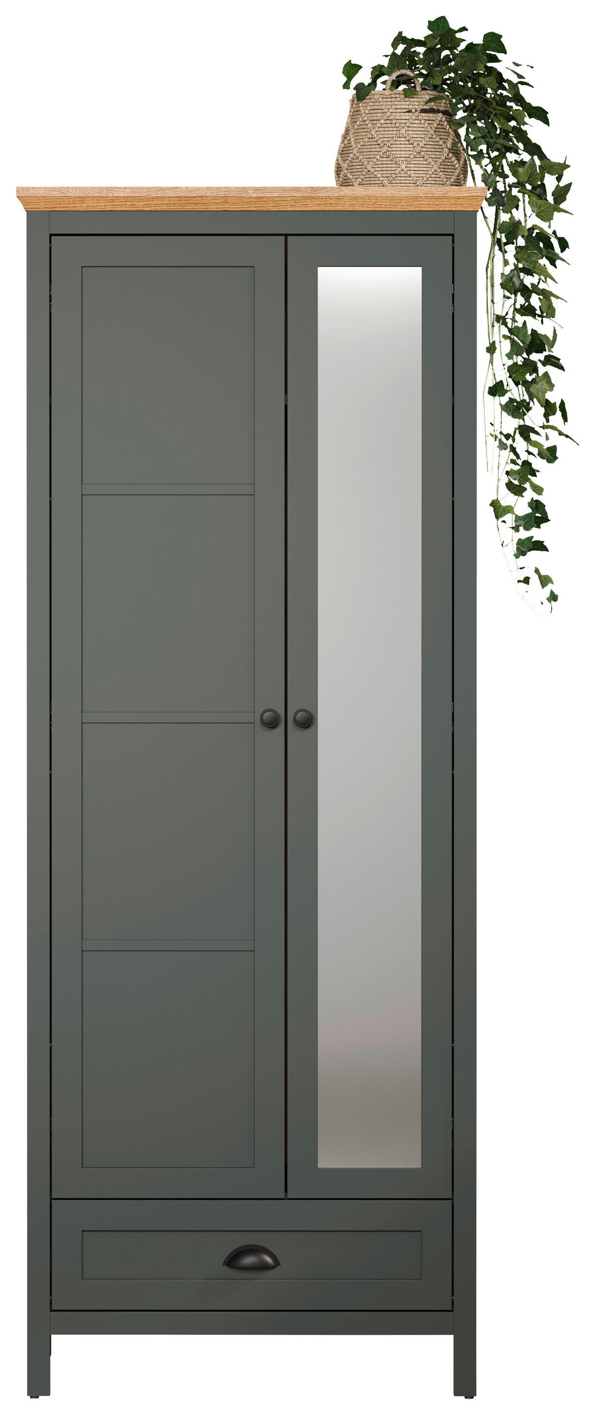 Garderobenschrank Stanton tannengrün Eiche Evoke Coast Nachbildung B/H/T: ca. 77x198x39 cm Stanton - Eiche/tannengrün (77,00/198,00/39,00cm)