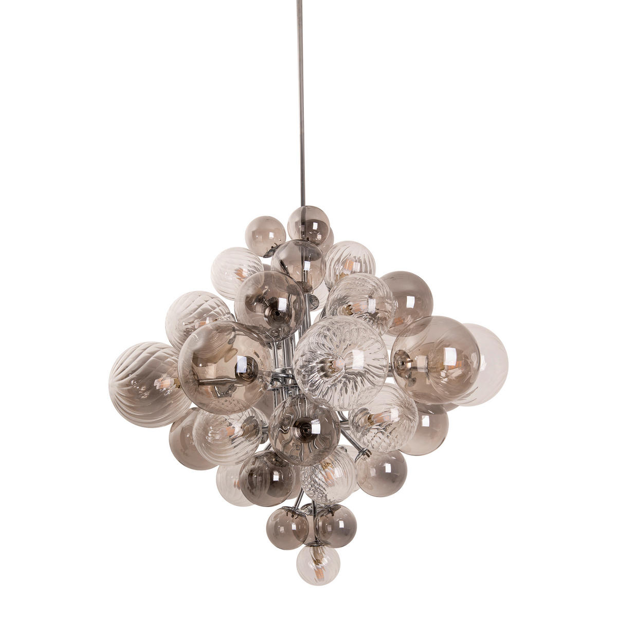 Näve Leuchten Pendelleuchte Chrom Metall Glas B/H/T/D: ca. 75x120x75x75 cm G9 20 Brennstellen SPHERE - Chrom (75,00/120,00/75,00cm) - Näve Leuchten