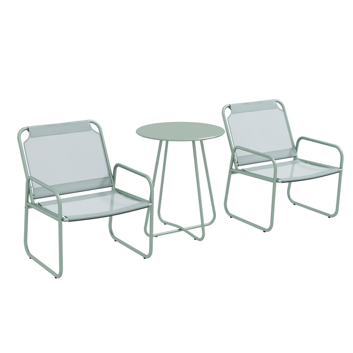 Outsunny Sitzgruppe grün Mesh B/H/L: ca. 57x63x82 cm Gartenmöbel-Set - grün (82,00/57,00/63,00cm) - Outsunny