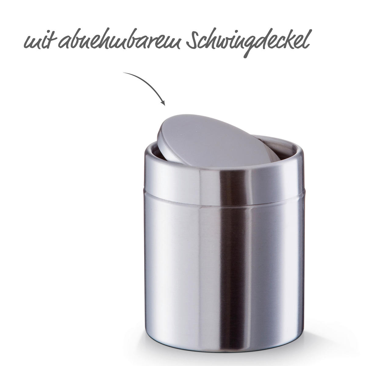 Zeller Tischabfalleimer silber B/H/L: ca. 11,5x14x11,5 cm Tischabfalleimer - silber (11,50/11,50/14,00cm) - Zeller