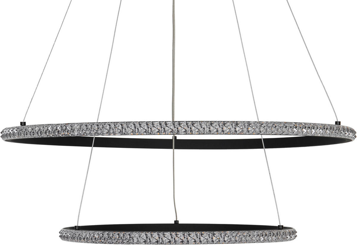 POCOline LED-Pendelleuchte schwarz Metall Acryl H/D: ca. 120x60 cm LED-Pendelleuchte_Aletta - schwarz (60,00/120,00cm) - POCOline