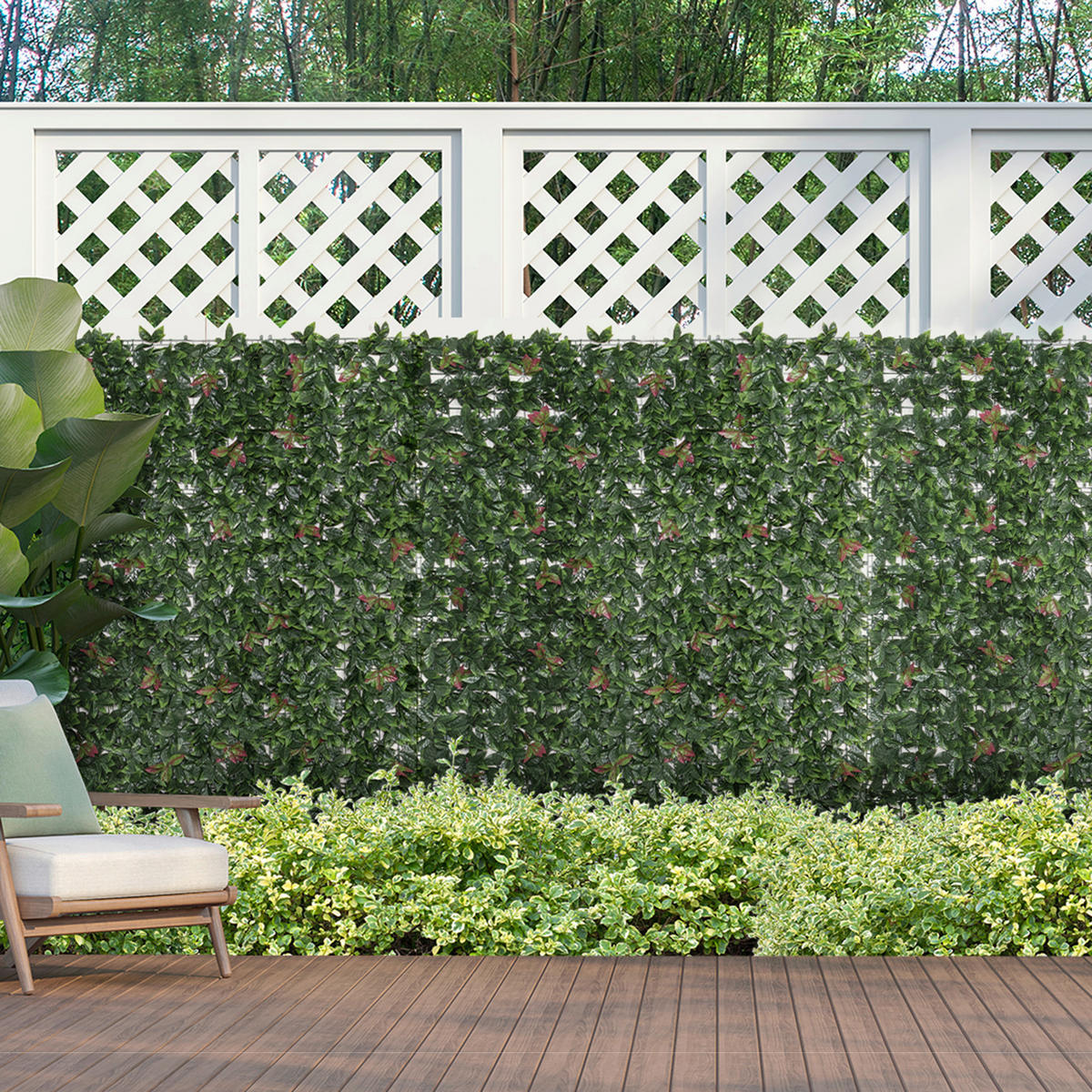 Outsunny Künstliche Hecke grün Kunststoff B/T/L: ca. 50x7x50 cm Künstliche_Hecke - grün (50,00/50,00cm) - Outsunny